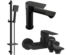 Mexen Royo DQ45 vonios komplektas, juodas - 72203DQ45-70