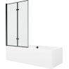 Mexen Cube stačiakampė vonia 170 x 80 cm su apdaila ir 2-jų dalių ekranu 100 cm, juodas raštas - 550517080X9210027070