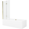 Mexen Cube stačiakampė vonia 180 x 80 cm su apdaila ir 2 sparnų 80 cm ekranu, skaidri, auksinė - 550518080X9208025000
