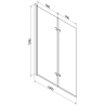 Mexen Cube stačiakampė vonia 180 x 80 cm su apdaila ir 2 dalių ekranine sienele 100 cm, juodas raštas - 550518080X92100027070