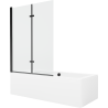 Mexen Cube stačiakampė vonia 180 x 80 cm su apdaila ir 2-durų ekranu 120 cm, skaidrus, juodas - 550518080X9212027000