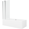 Mexen Cube stačiakampė vonia 170 x 80 cm su apdaila ir vienasparniu 80 cm šydu, praskaidrintas, chromas - 550517080X9408110100