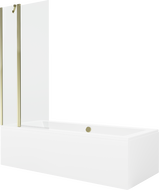 Mexen Cube stačiakampė vonia 170 x 80 cm su apdaila ir vienos dalies 80 cm ekranu, skaidri, auksinė - 550517080X9408115000