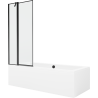 Mexen Cube stačiakampė vonia 170 x 80 cm su korpusu ir vienos dalies ekranu 80 cm, juodas raštas - 550517080X9408117070