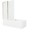 Mexen Cube stačiakampė vonia 170 x 80 cm su aptaisu ir 1-durio pertvara 120 cm, permatoma, auksinė - 550517080X9412115000