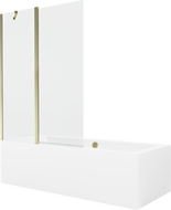 Mexen Cube stačiakampė vonia 170 x 80 cm su aptaisu ir 1-durio pertvara 120 cm, permatoma, auksinė - 550517080X9412115000