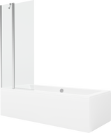 Mexen Cube stačiakampė vonia 180 x 80 cm su korpusu ir vienos durų uždangalu 80 cm, skaidrus, chromas - 550518080X9408110100