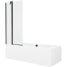 Mexen Cube stačiakampė vonia 180 x 80 cm su apdaila ir vieno sparno 80 cm ekranu, permatoma, juoda - 550518080X9408117000