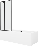 Mexen Cube stačiakampė vonia 180 x 80 cm su apdaila ir 1-durisek ekranas 80 cm, juodas raštas - 550518080X9408117070