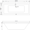 Mexen Cube stačiakampė vonia 180 x 80 cm su apdaila ir vienos dalies 100 cm pertvara, skaidri, juoda - 550518080X9410117000