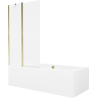 Mexen Cube stačiakampė vonia 180 x 80 cm su apdaila ir 1 durų pertvara 100 cm, skaidri, auksinė - 550518080X9410115000