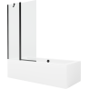 Mexen Cube stačiakampė vonia 180 x 80 cm su apdaila ir vienos dalies 100 cm pertvara, skaidri, juoda - 550518080X9410117000