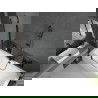 Mexen Cube stačiakampė vonia 180 x 80 cm su apdaila ir vienos dalies 100 cm pertvara, skaidri, juoda - 550518080X9410117000