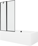 Mexen Cube stačiakampė vonia 180 x 80 cm su apdaila ir vienos dalies pertvara 100 cm, juodas raštas - 550518080X9410117070