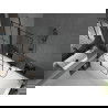 Mexen Cube stačiakampė vonia 180 x 80 cm su apdaila ir 1 sparno 100 cm ekranu, juodas raštas - 550518080X9410117077