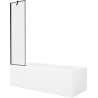 Mexen Cubik stačiakampė vonia 150 x 70 cm su korpusu ir 1 durų pertvara 50 cm, juodas raštas - 550315070X9505007070