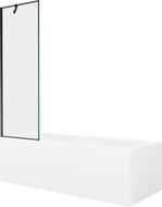 Mexen Cubik stačiakampė vonia 150 x 70 cm su apdaila ir vieno durėlių 60 cm širma, juodos spalvos - 550315070X9506007070