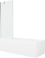 Mexen Cubik stačiakampė vonia 150 x 70 cm su apdaila ir vienos dalies 70 cm pertvara, skaidri, chromuota