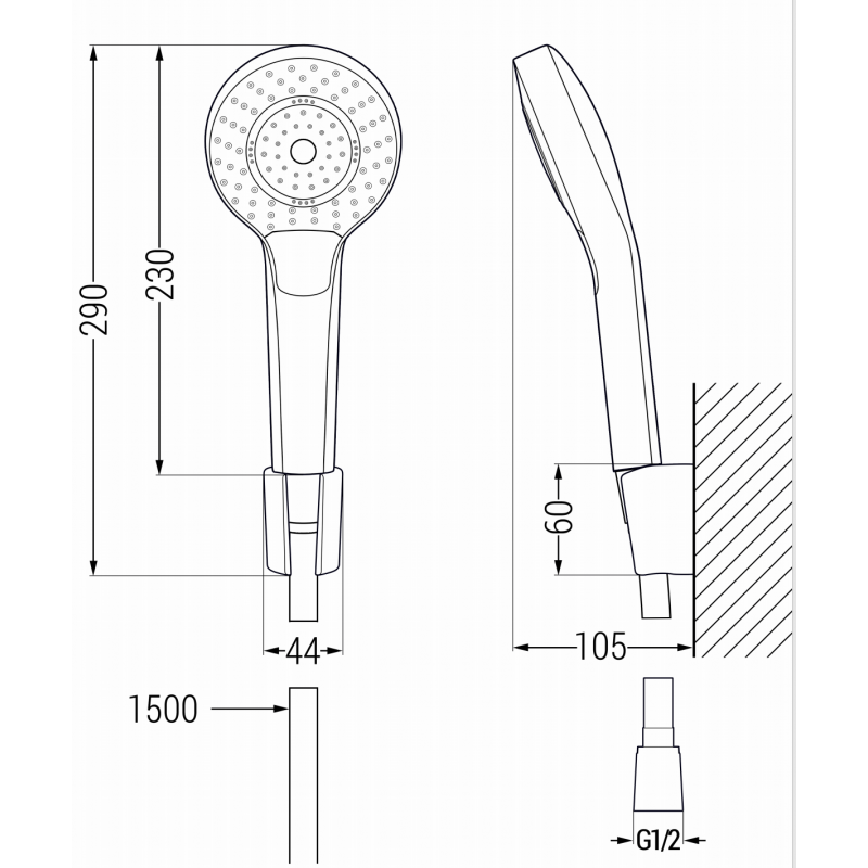 Mexen Royo R05 vonios komplektas, chromuotas - 72203R05-00