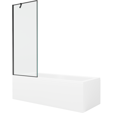 Mexen Cubik prostokampė vonia 150 x 70 cm su apdaila ir 1-duris ekranu 70 cm, juodas raštas - 550315070X9507007070