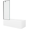 Mexen Cubik prostokampė vonia 150 x 70 cm su apdaila ir 1-duris ekranu 70 cm, juodas raštas - 550315070X9507007070