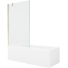 Mexen Cubik stačiakampė vonia 150 x 70 cm su korpusu ir 1-sparnių 100 cm ekranu, skaidri, auksinė - 550315070X9510000050