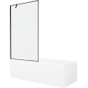 Mexen Cubik stačiakampė vonia 150 x 70 cm su apdaila ir 1 sparno ekranu 100 cm, juodas raštas - 550315070X9510007070