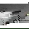 Mexen Cubik stačiakampė vonia 150 x 70 cm su apdaila ir vienos dalies užuolaida 100 cm, juodas raštas - 550315070X9510007070