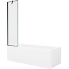 Mexen Cubik stačiakampė vonia 160 x 70 cm su apdaila ir 1 durų 50 cm sienele, juodas raštas - 550316070X9505007070