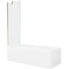 Mexen Cubik stačiakampė vonia 160 x 70 cm su apdaila ir 1-durų ekranu 60 cm, skaidri, auksinė - 550316070X9506000050