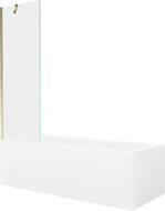 Mexen Cubik stačiakampė vonia 160 x 70 cm su apdaila ir vienos dalies ekranu 60 cm, skaidri, auksinė - 550316070X9506000050