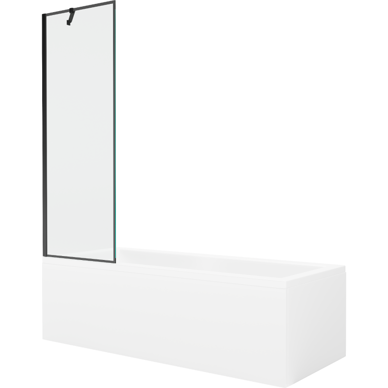 Mexen Cubik stačiakampė vonia 160 x 70 cm su apdaila ir vienos dalies 60 cm sienele, juodas raštas - 550316070X9506007070