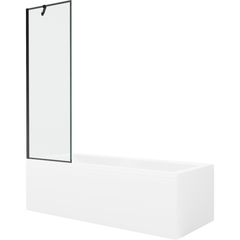 Mexen Cubik stačiakampė vonia 160 x 70 cm su korpusu ir vienos dalies 60 cm pertvara, juodas raštas - 550316070X9506007070
