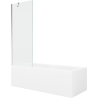 Mexen Cubik stačiakampė vonia 160 x 70 cm su apdaila ir 1-durio pertvara 70 cm, skaidri, chromuota - 550316070X9507000001