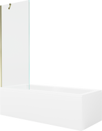 Mexen Cubik stačiakampė vonia 160 x 70 cm su apdaila ir vieno sparno pertvara 70 cm, skaidri, auksinė - 550316070X9507000050