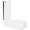 Mexen Cubik stačiakampė vonia 160 x 70 cm su apdaila ir 1 sparno 80 cm ekranu, skaidrus, juodas - 550316070X9508000070