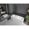 Mexen Cubik stačiakampė vonia 160 x 70 cm su apdaila ir 1 sparno 80 cm ekranu, skaidrus, juodas - 550316070X9508000070