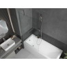 Mexen Cubik stačiakampė vonia 160 x 70 cm su korpusu ir 1 durų pertvara 90 cm, skaidrus, chromas - 550316070X9509000001