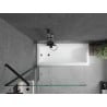 Mexen Cubik stačiakampė vonia 160 x 70 cm su apdaila ir 1-duris pertvara 90 cm, permatoma, juoda - 550316070X9509000070