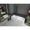 Mexen Cubik stačiakampė vonia 160 x 70 cm su apdaila ir 1-duris pertvara 90 cm, permatoma, juoda - 550316070X9509000070