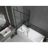 Mexen Cubik stačiakampė vonia 160 x 70 cm su apdaila ir 1 sparno pertvara 90 cm, juodas raštas - 550316070X9509007077