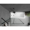 Mexen Cubik stačiakampė vonia 160 x 70 cm su apdaila ir 1 sparno pertvara 90 cm, juodas raštas - 550316070X9509007077