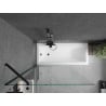 Mexen Cubik stačiakampė vonia 160 x 70 cm su korpusu ir vienos dalies ekranu 100 cm, skaidri, juoda - 550316070X9510000070