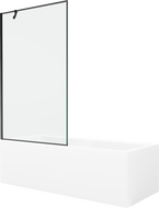 Mexen Cubik stačiakampė vonia 160 x 70 cm su apdaila ir vieno sparno 100 cm ekranas, juodas raštas - 550316070X9510007070