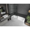 Mexen Cubik stačiakampė vonia 160 x 70 cm su apdaila ir vienos dalies 100 cm širma, juodas raštas - 550316070X9510007077