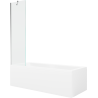 Mexen Cubik stačiakampė vonia 170 x 70 cm su apdaila ir vienos dalies 50 cm pertvara, skaidri, chromas - 550317070X9505000001
