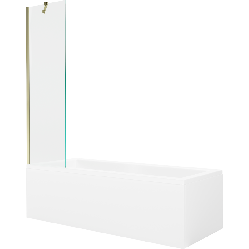 Mexen Cubik stačiakampė vonia 170 x 70 cm su korpusu ir 1-sparniojo skydo 50 cm, permatoma, auksinė - 550317070X9505000050