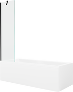 Mexen Cubik stačiakampė vonia 170 x 70 cm su apdaila ir vienos durų širmos 50 cm, permatoma, juoda - 550317070X9505000070