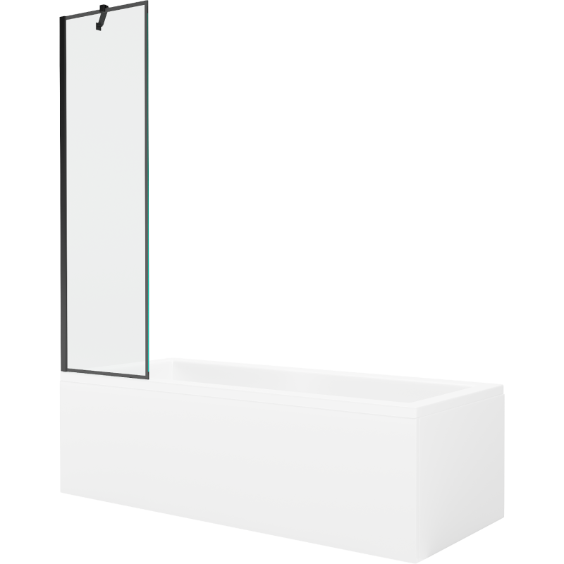 Mexen Cubik stačiakampė vonia 170 x 70 cm su apdaila ir viengubu 50 cm ekranu, juodas raštas - 550317070X9505007070