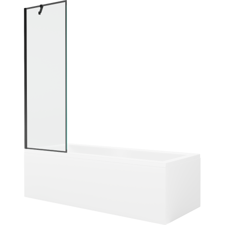 Mexen Cubik stačiakampė vonia 170 x 70 cm su apdaila ir vienos dalies ekranu 60 cm, juodas raštas - 550317070X9506007070